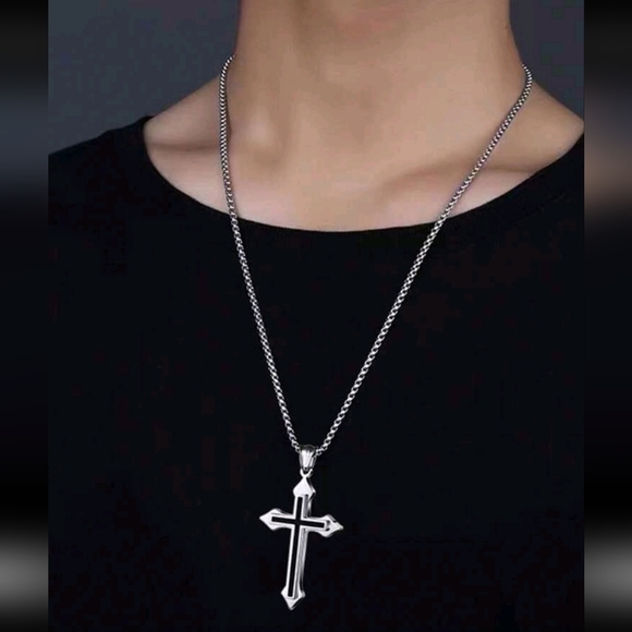 316L Stainless Steel Cross and 27.5" Lobster Clasp - Picture 2 of 6